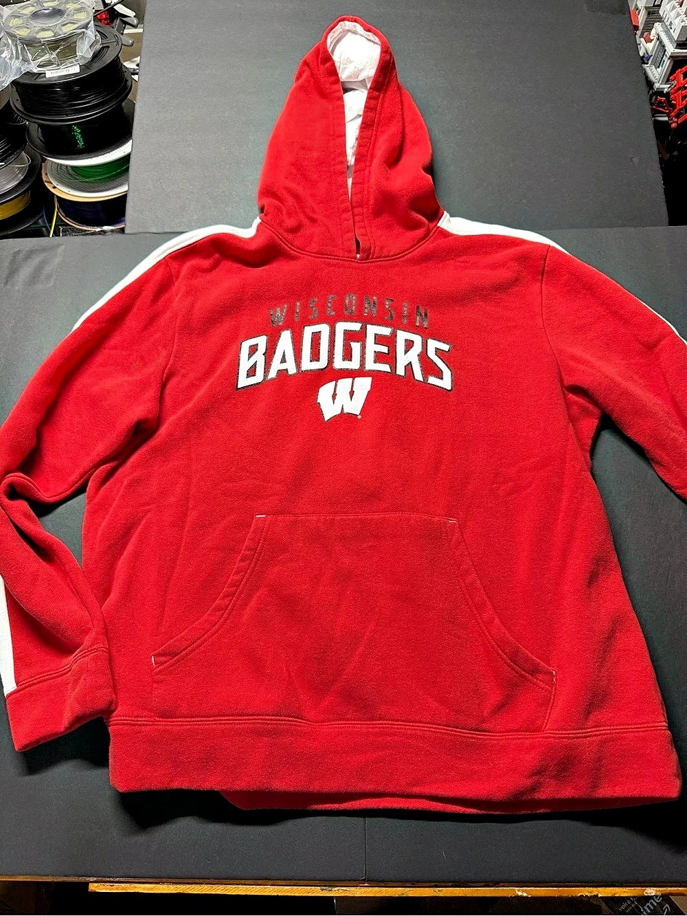 Fanatics Wisconsin Badgers Pullover Hoodie Red & White XL